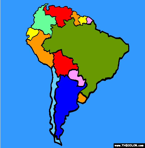 South America Coloring Page