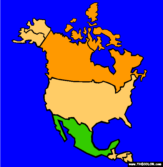 North America Coloring Page
