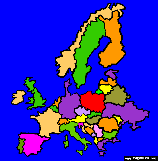 Europe Coloring Page