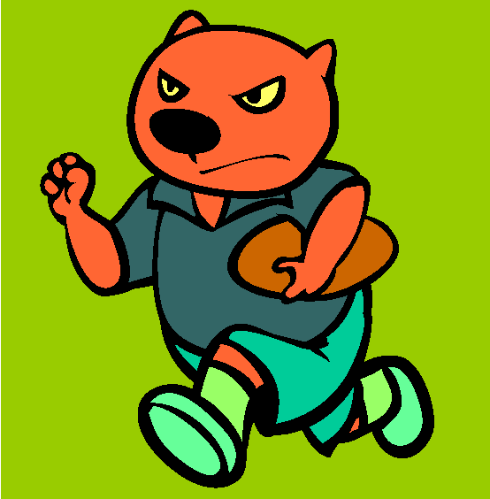 Wombat Rugby Coloring Page