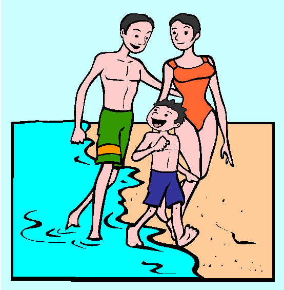 Walking on Beach Coloring Page