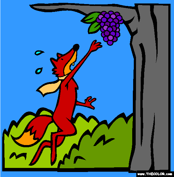The Fox And The Grapes Coloring Page