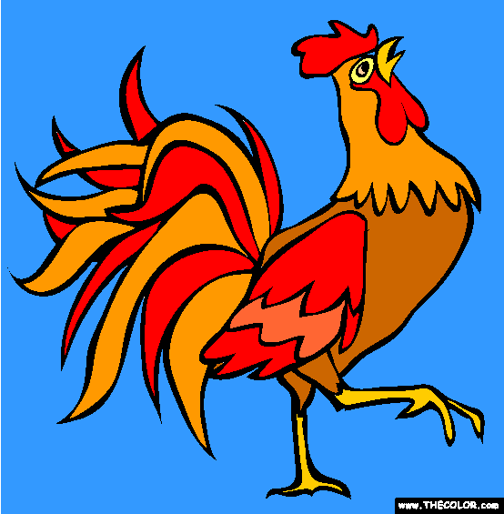 Strutting Rooster Coloring Page