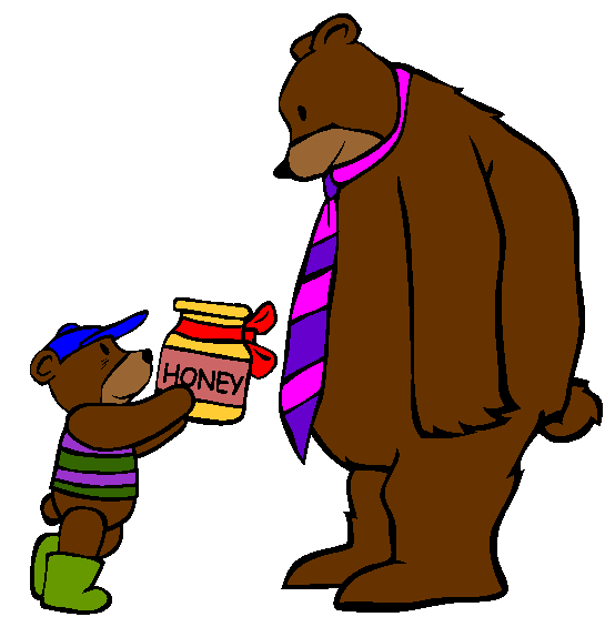 Bear Dad Coloring Page