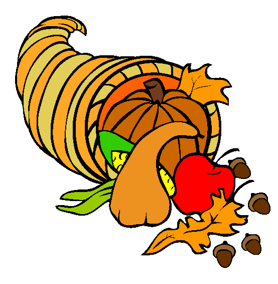 Thanksgiving Cornucopia Online Coloring Page