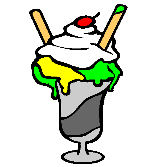 Ice Cream Sundae Coloring Page
