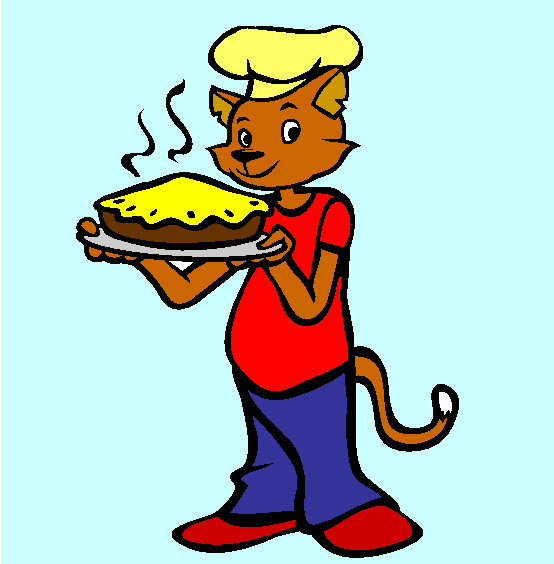 Cat The Baker Coloring Page