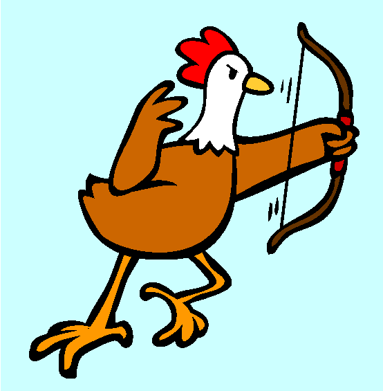 Chicken Archery Coloring Page