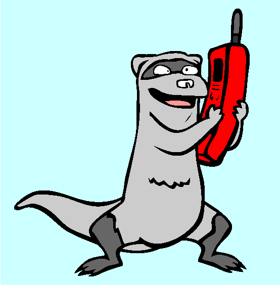 Ferret On The Phone Coloring Page