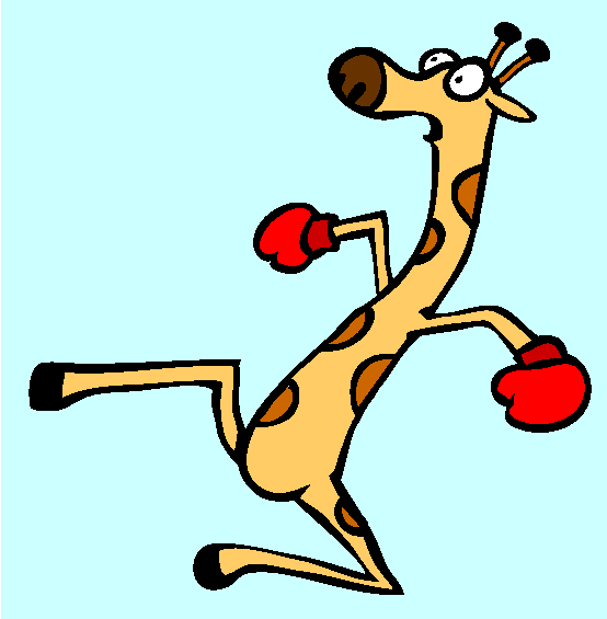Kickboxing Giraffe Coloring Page