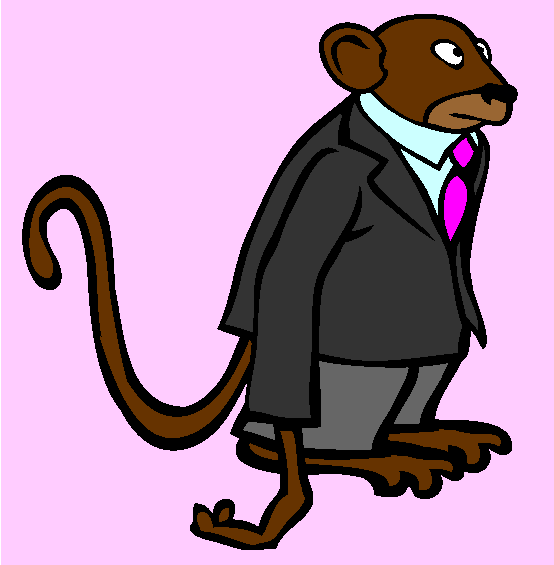 Monkey In Suit Coloring Page