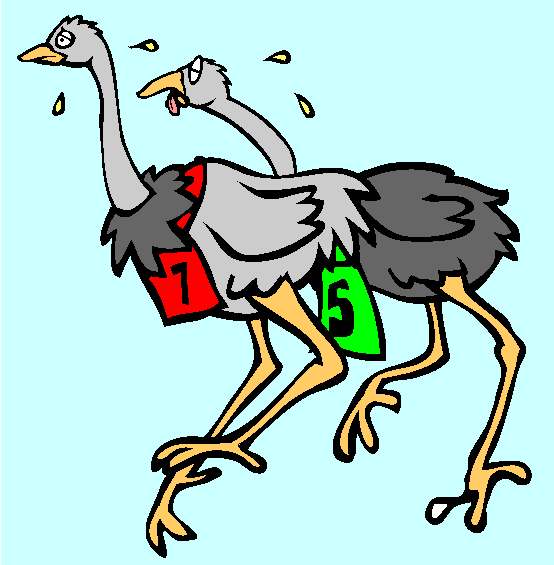 Ostrich Marathon Coloring Page