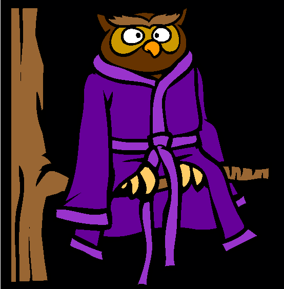 Owl In Bathrobe Coloring Page