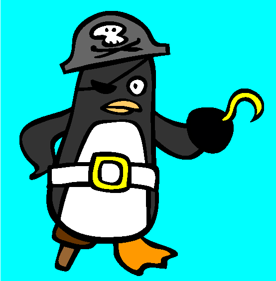 Penguin Pirate Coloring Page