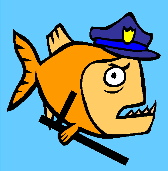Piranha Police Coloring Page