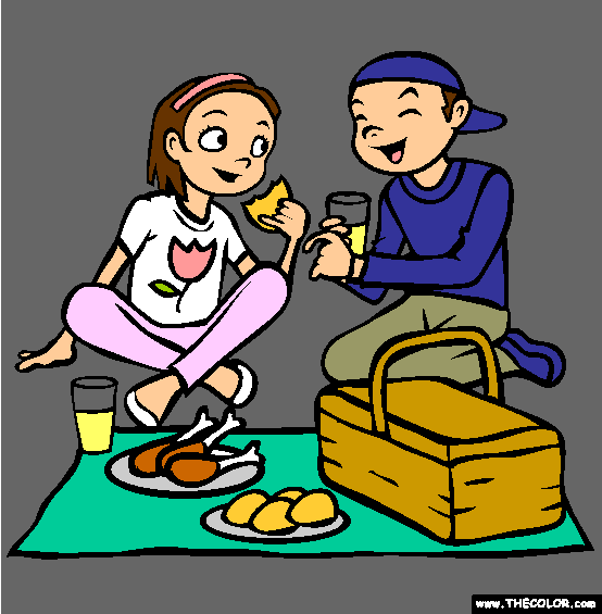 Picnic Coloring Page