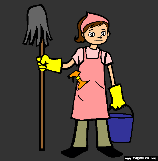 Spring Cleaning Coloring Page