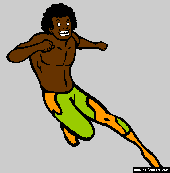 Curly Sam Pro Wrestler Online Coloring Page