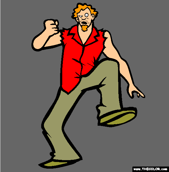 Crazy Cole Pro Wrestler Online Coloring Page