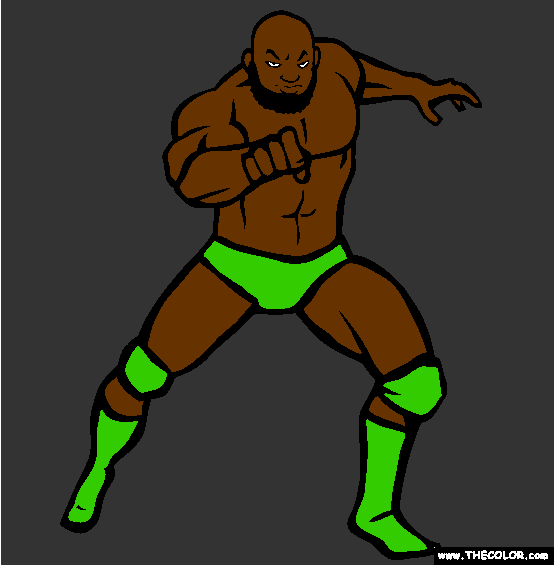 Black Gold Pro Wrestler Online Coloring Page