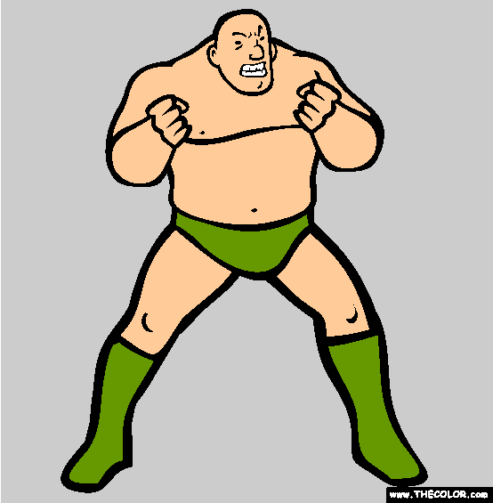 Big Pete Pro Wrestler Online Coloring Page
