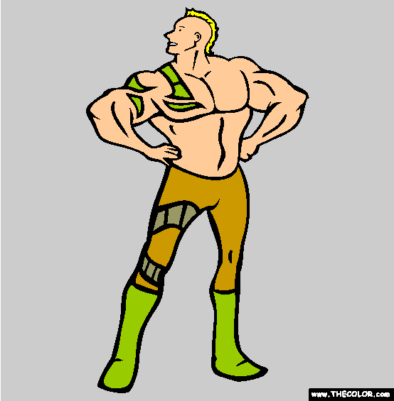 The Muscle Pro Wrestler Online Coloring Page