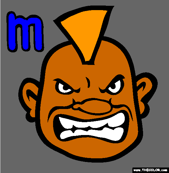 The Letter M Online Alphabet Coloring Page
