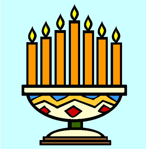 Kwanzaa Candles Online Coloring Page