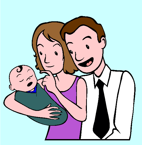 Newborn and Parents Coloring Page