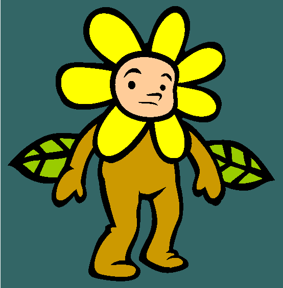 Halloween Flower Costume Online Coloring Page