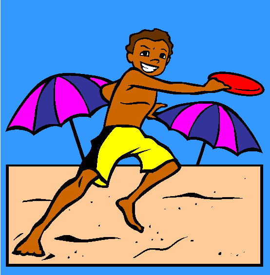 Playing Frisbee Coloring Page