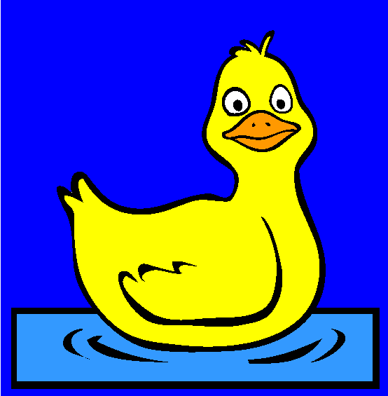 Duck Swimming Coloring Page