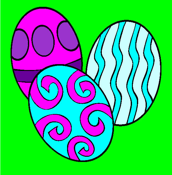 Painted Easter Eggs Coloring Page
