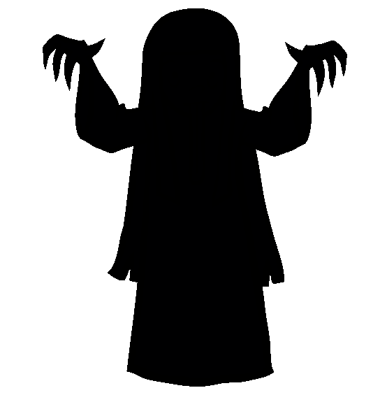 Scary Female Ghost Halloween Costume Coloring Page