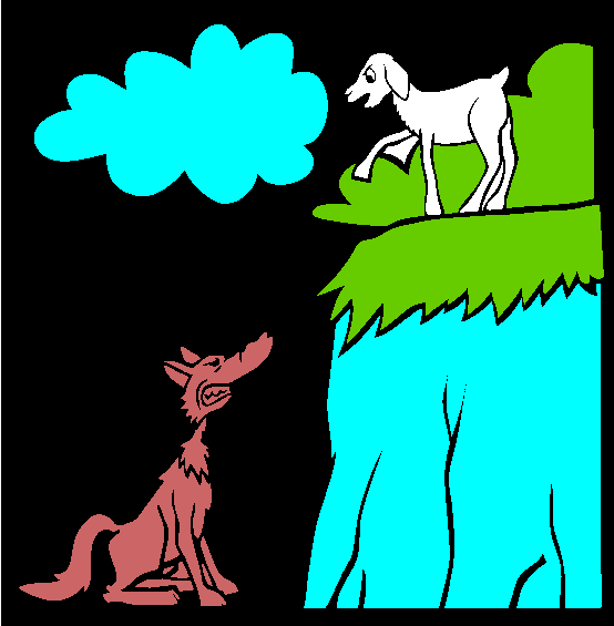 The Wolf And The Kid Coloring Page