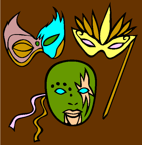 Masks Coloring Page