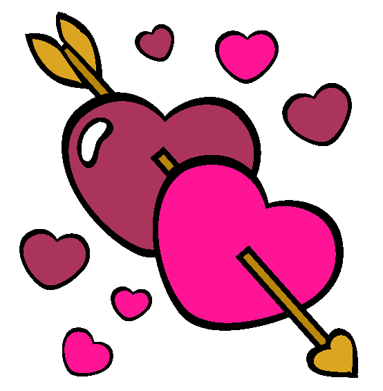 Arrow Hearts Valentines Day Online Coloring Page