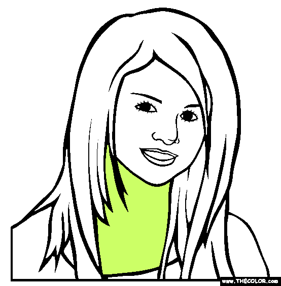 Selena Gomez Coloring Page