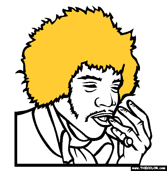 Jimi Hendrix Coloring Page