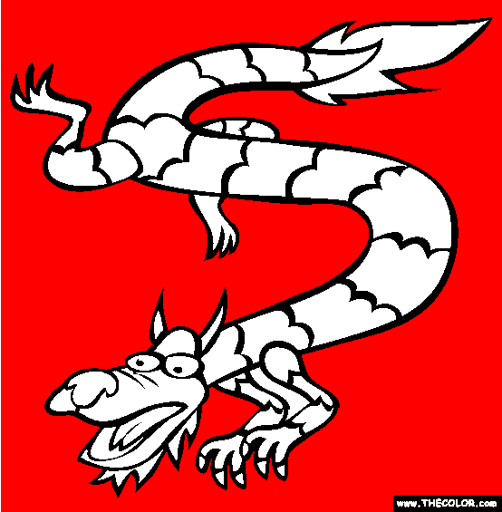 Year of the Dragon Coloring Page