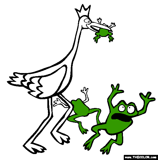 The Frogs Desiring A King Coloring Page