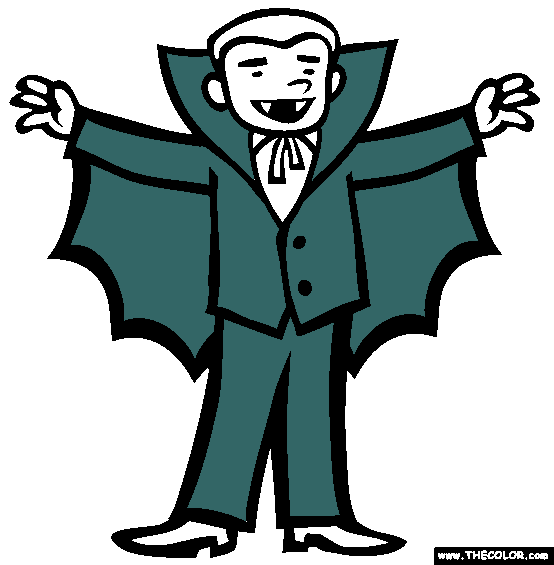 Halloween Vampire Costume Online Coloring Page