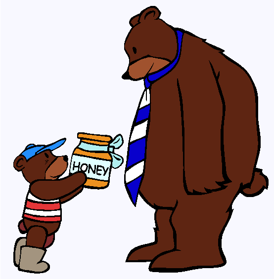 Bear Dad Coloring Page
