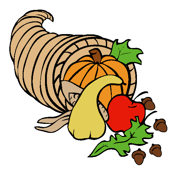 Thanksgiving Cornucopia Online Coloring Page