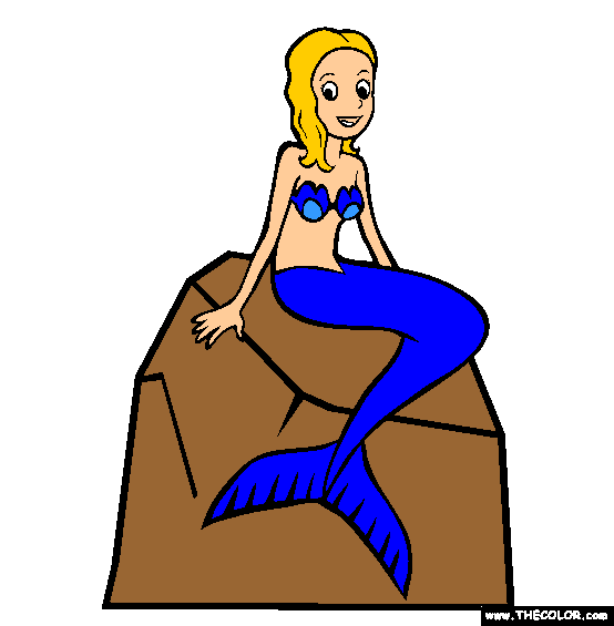 Mermaid Girl Coloring Page