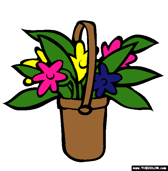 May Basket Coloring Page