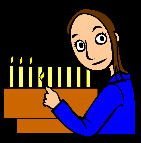 Lighting the Menorah Online Coloring Page