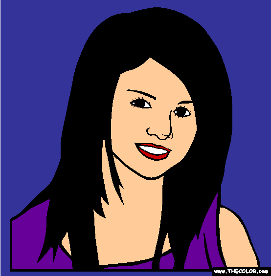 Selena Gomez Coloring Page