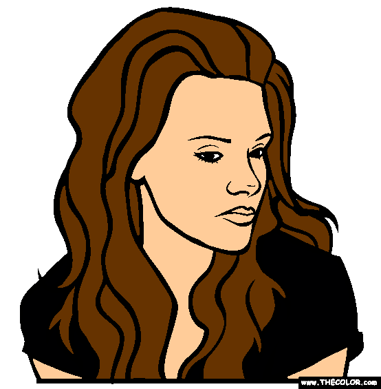 Kristen Stewart Online Coloring Page 