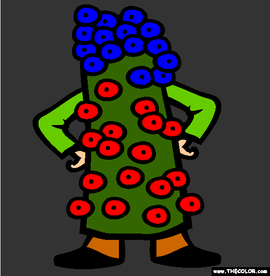 Halloween Eye Monster Costume Online Coloring Page